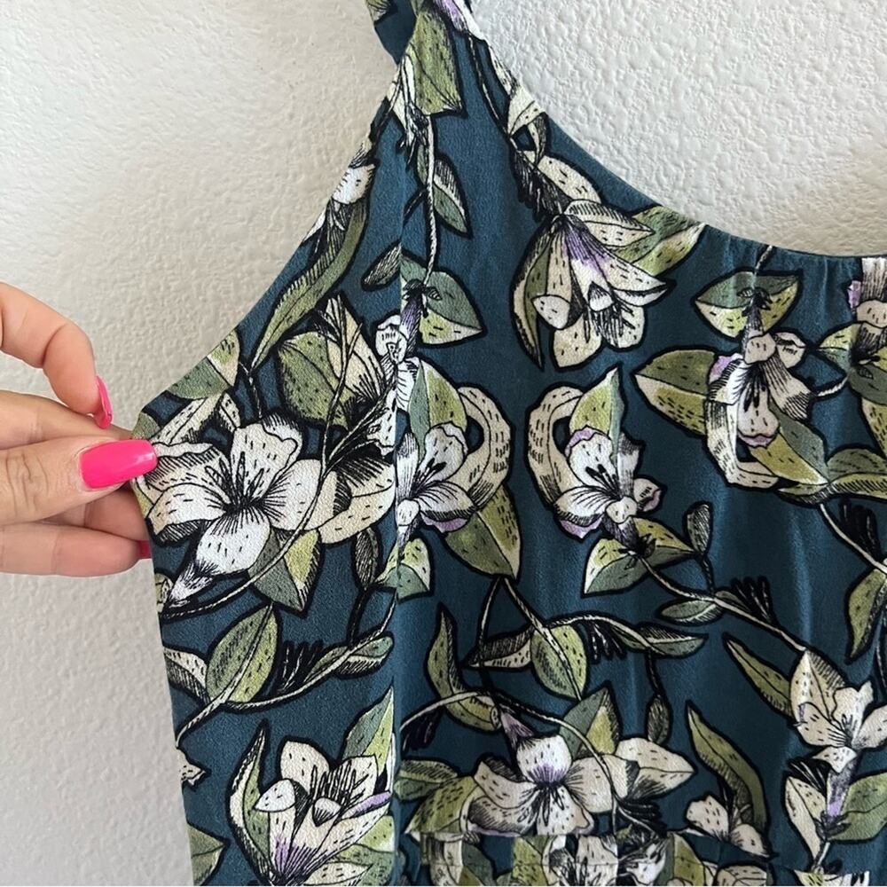 Free People Floral Green Mini Dress Tunic Top XS - Picture 9 of 10